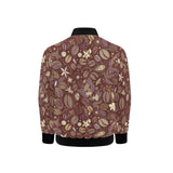 Coffee bean flower pattern Kids' Boys' Girls' Bomber Jacket