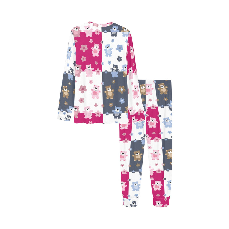 Teddy Bear Pattern Print Design 03 Kids' Boys' Girls' All Over Print Pajama Set