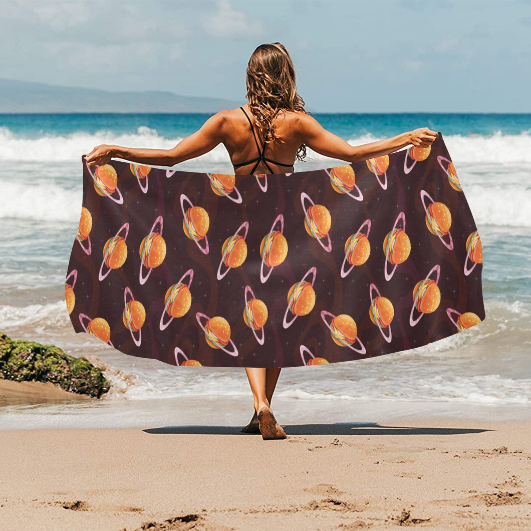 Hamburger Pattern Print Design 05 Beach Towel