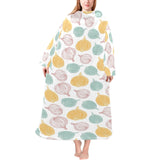 colorful onions white background Blanket Robe with Sleeves