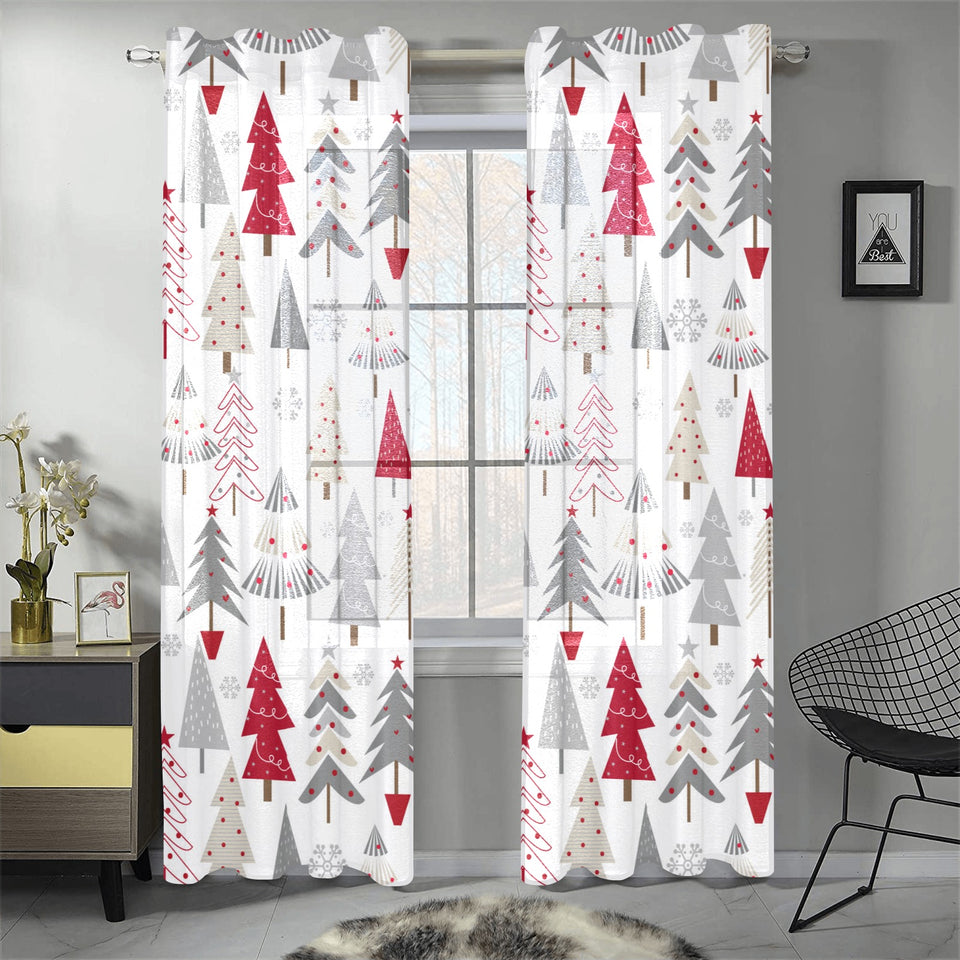 Cute Christmas tree pattern Gauze Curtain