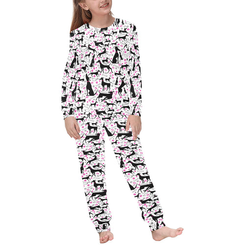 Greyhound Pattern Print Design 02 Kids' Boys' Girls' All Over Print Pajama Set