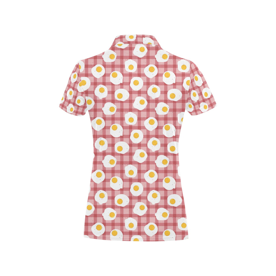 Fried Eggs Pattern Print Design 03 Women's All Over Print Polo Shirt