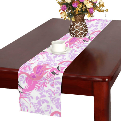 Pink flamingo flower pattern Table Runner