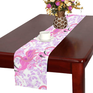 Pink flamingo flower pattern Table Runner