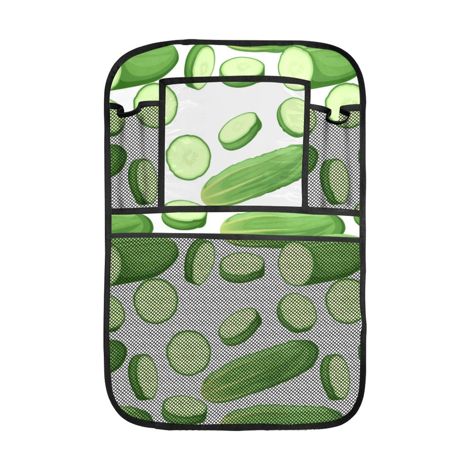 cucumber whole slices pattern Car Seat Back Organizer