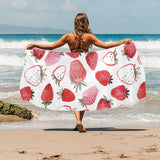 watercolor hand drawn beautiful strawberry pattern Beach Towel