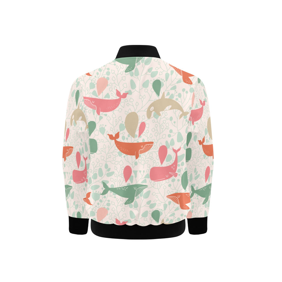 Cute whale pattern Kids' Boys' Girls' Bomber Jacket