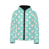Pig Pattern Print Design 01 Kids' Boys' Girls' Padded Hooded Jacket