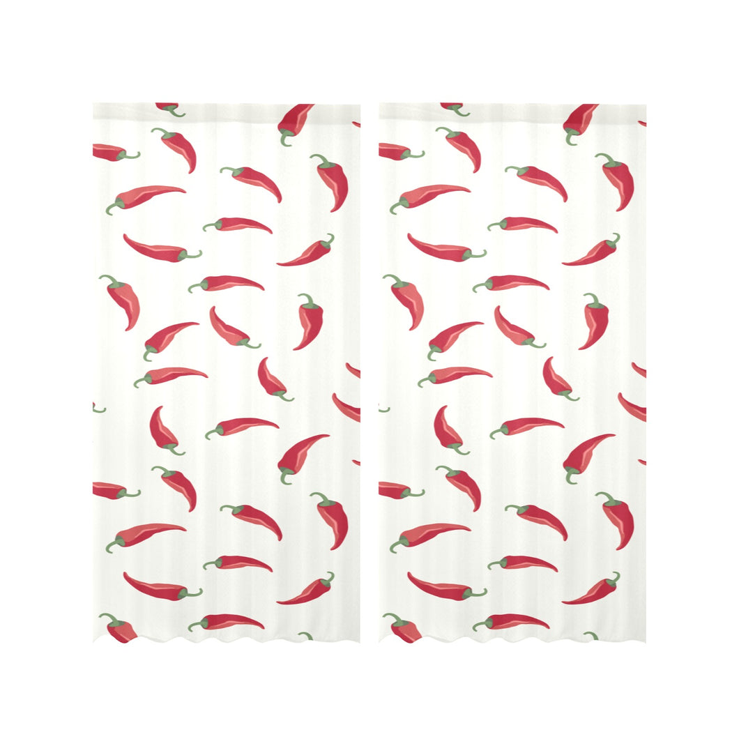 Chili peppers pattern Gauze Curtain