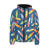 Surfboard Pattern Print Design 01 Men's Padded Hooded Jacket