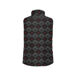 Casino Cards Suits Pattern Print Design 05 Men's Padded Vest