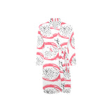 Hand drawn dragon fruit Men's Long Sleeve Belted Night Robe