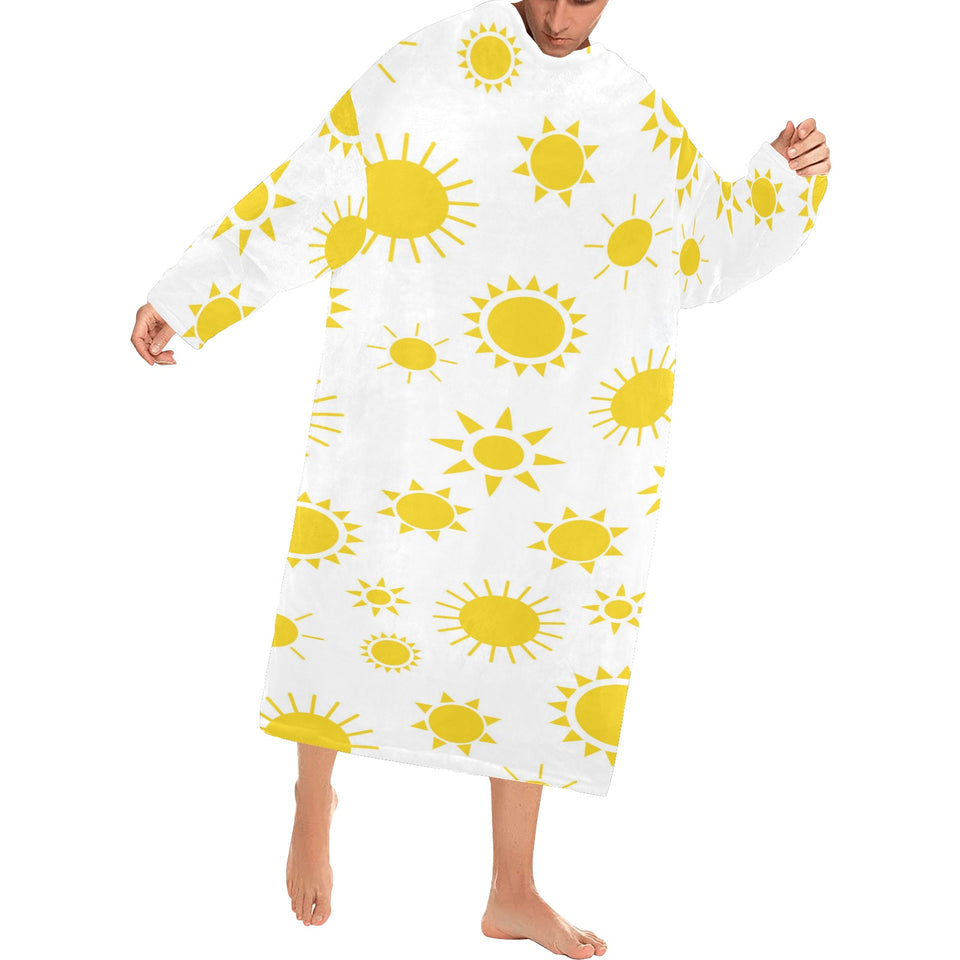 Sun pattern Blanket Robe with Sleeves