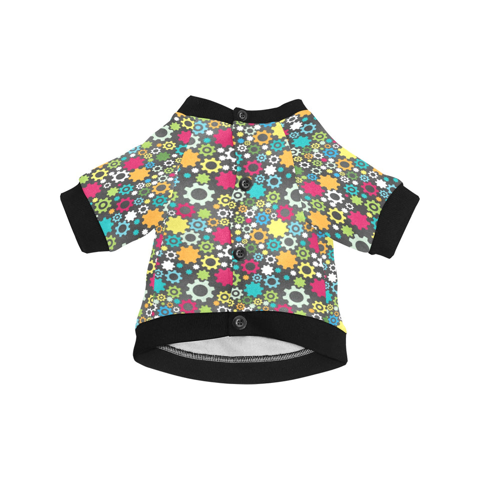 Gear Pattern Print Design 03 All Over Print Pet Dog Round Neck Fuzzy Shirt