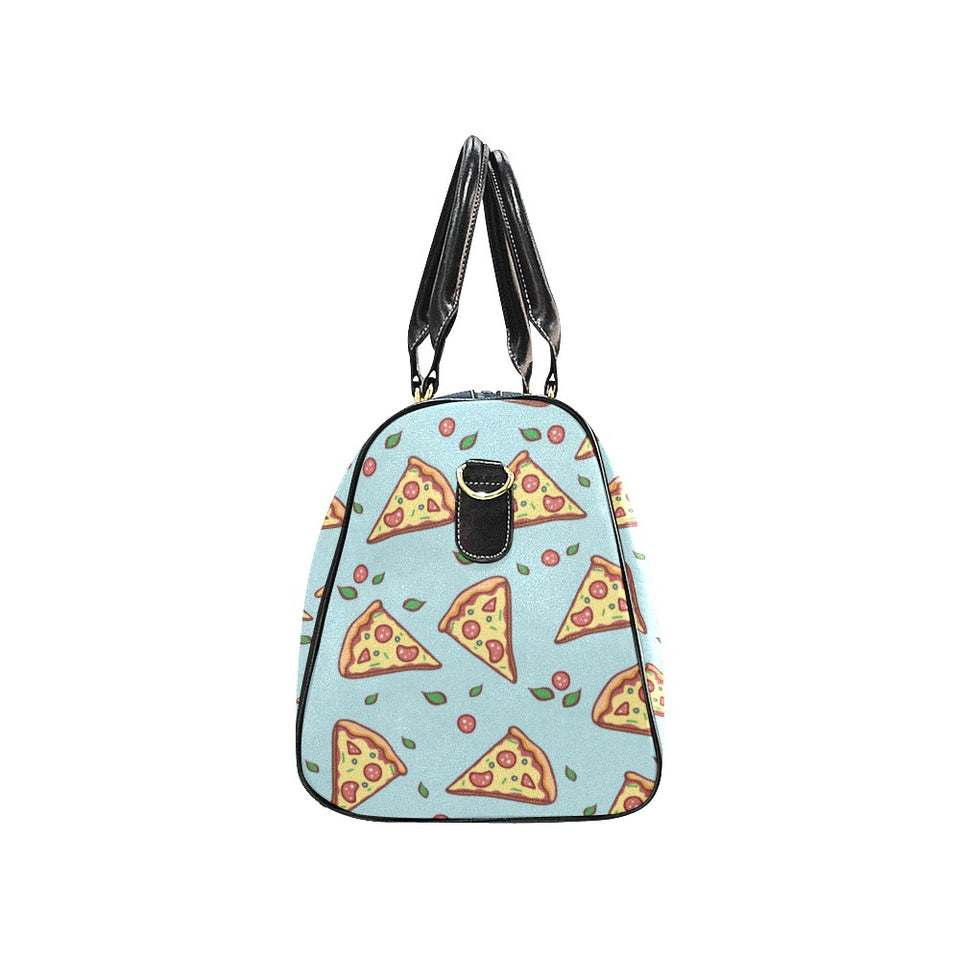 Hand drawn pizza blue background Travel Bag