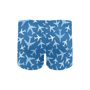 Airplane pattern in the sky Men's Swimming Trunks