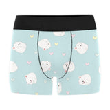 White cute hamsters heart pattern Men's All Over Print Boxer Briefs Men's Underwear