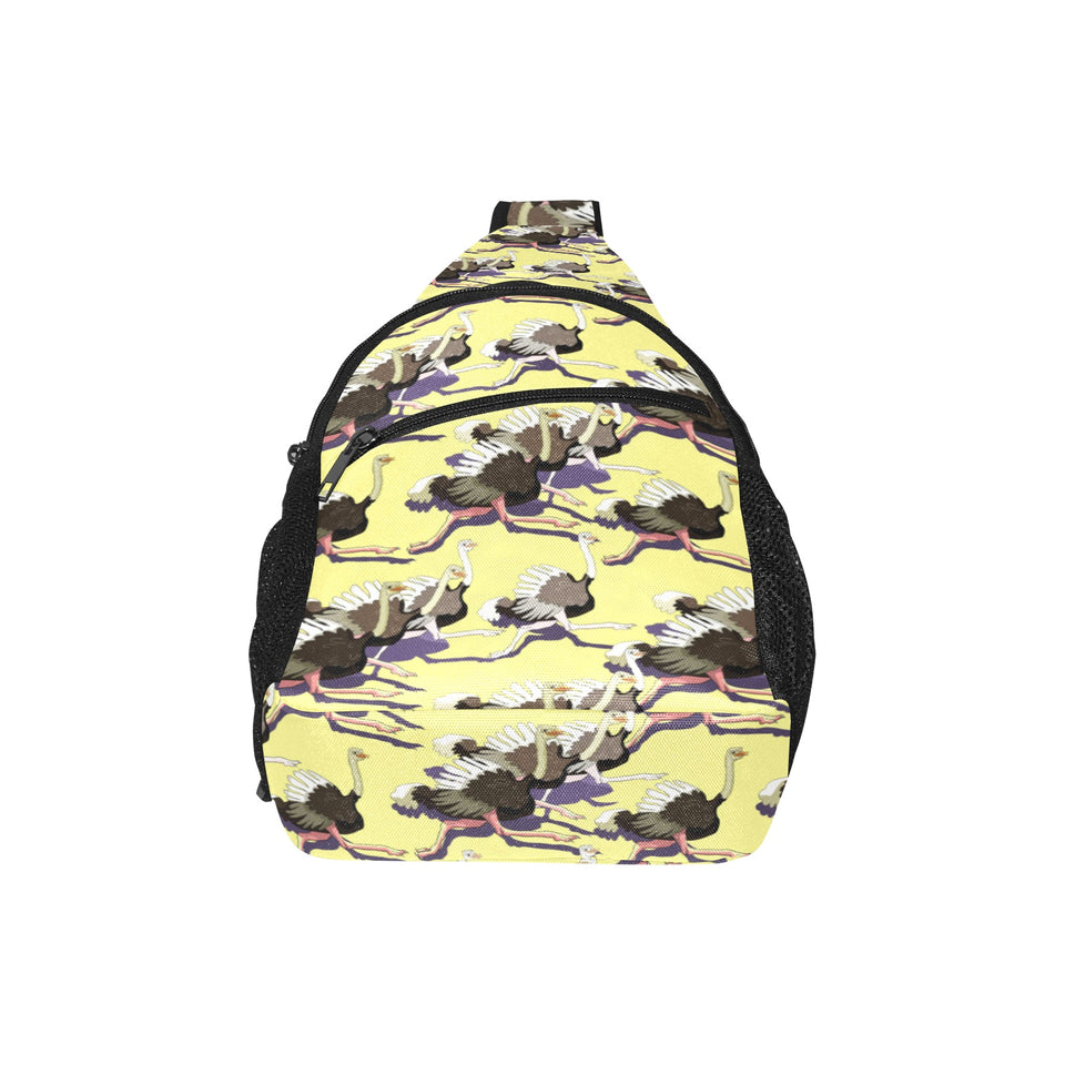 Ostrich Pattern Print Design 04 All Over Print Chest Bag