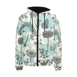 Dragonfly Butterfly Plants insect flower vintage s Men's Padded Hooded Jacket