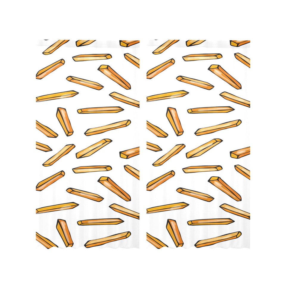French fries potato pattern Gauze Curtain