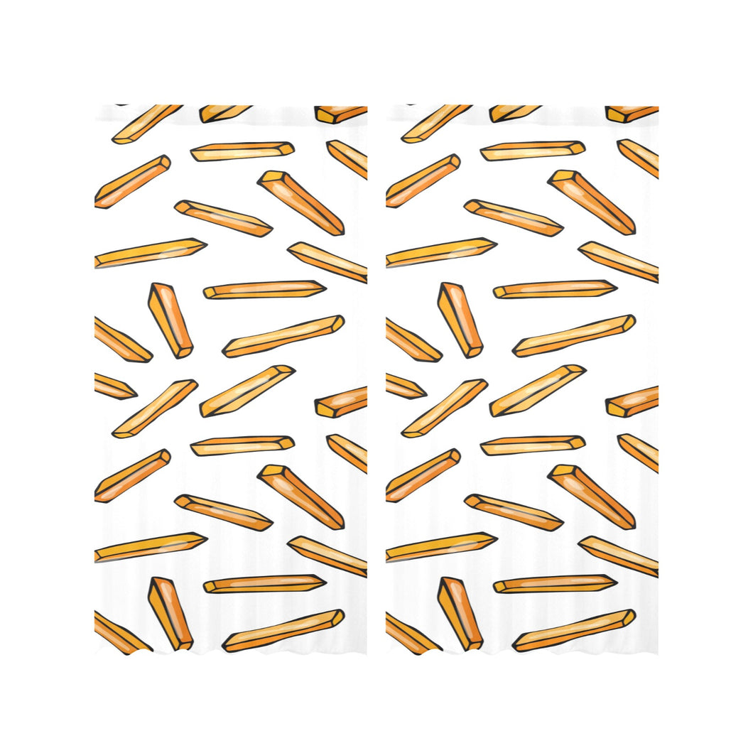 French fries potato pattern Gauze Curtain