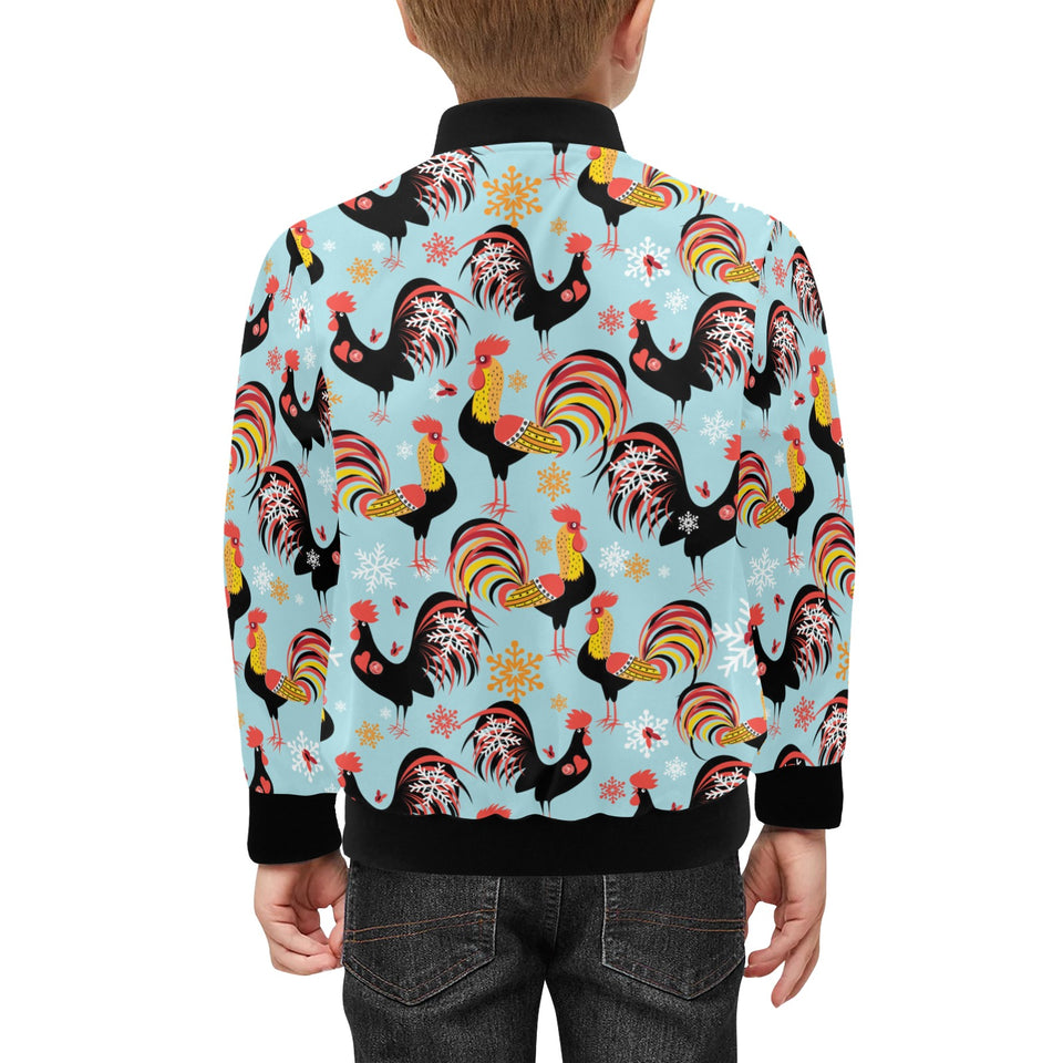 Rooster chicken cock snowfalke Kids' Boys' Girls' Bomber Jacket
