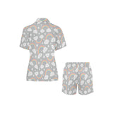 Cute rainbow clound star pattern Women's V-Neck Short Pajama Set