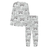 Cute raccoons leaves dot Women's All Over Print Pajama Set
