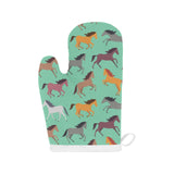 Colorful horses pattern Heat Resistant Oven Mitts