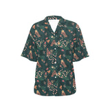 Snake forest pattern Women's All Over Print Hawaiian Shirt