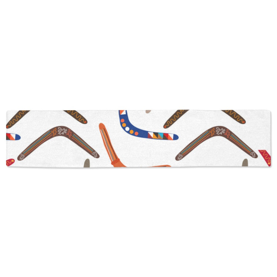 Boomerang Australian aboriginal ornament pattern Table Runner