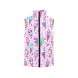 Cute ice cream cone animal pattern Men's Padded Vest