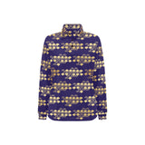 Beautiful japanese fan pattern Women's Long Sleeve Polo Shirt