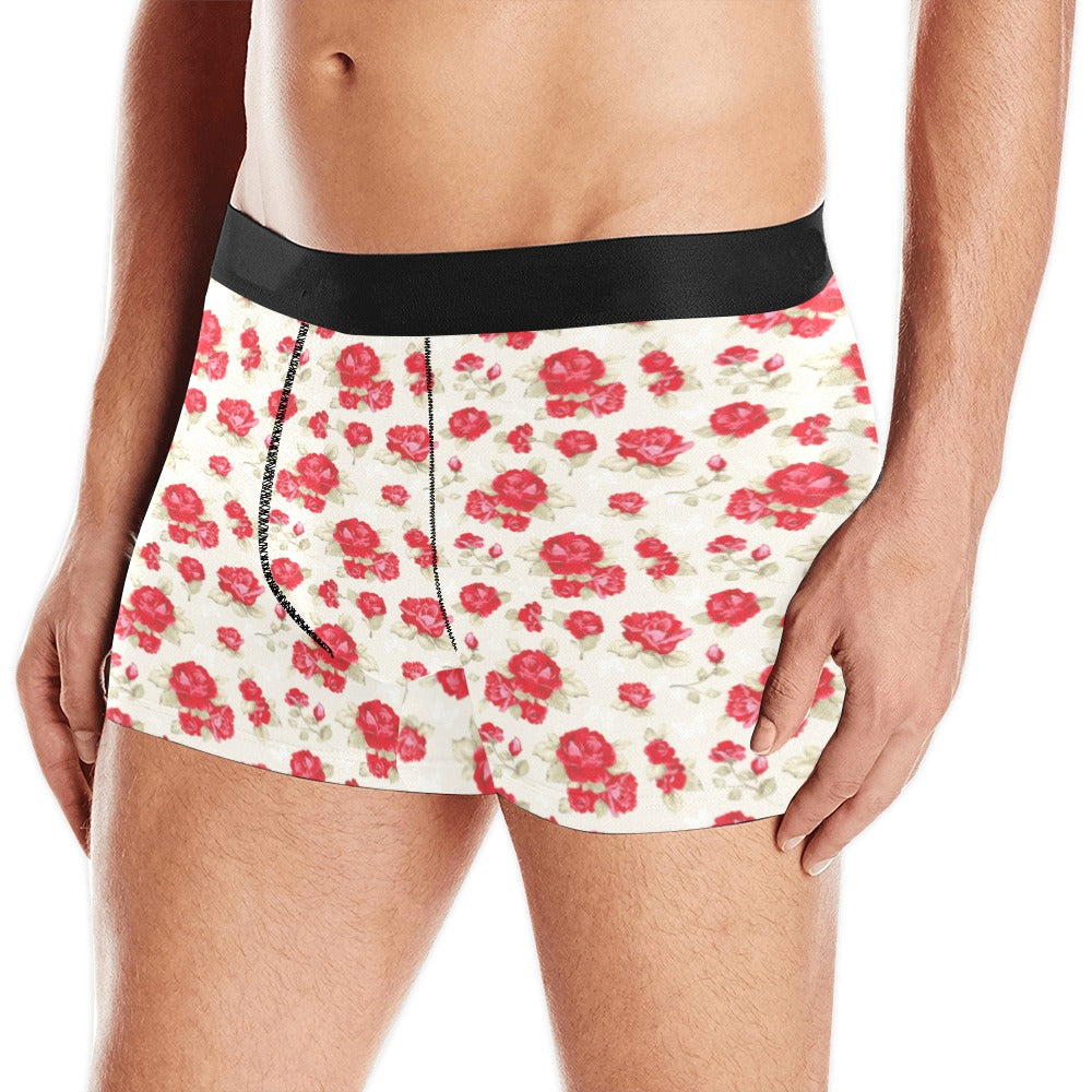 Rose Pattern Print Design 01 Men's All Over Print Boxer Briefs Men's Underwear