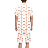 Sausage Pattern Print Design 05 Men's V-Neck Short Pajama Set