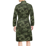 Digital Green camouflage pattern Men's Long Sleeve Belted Night Robe