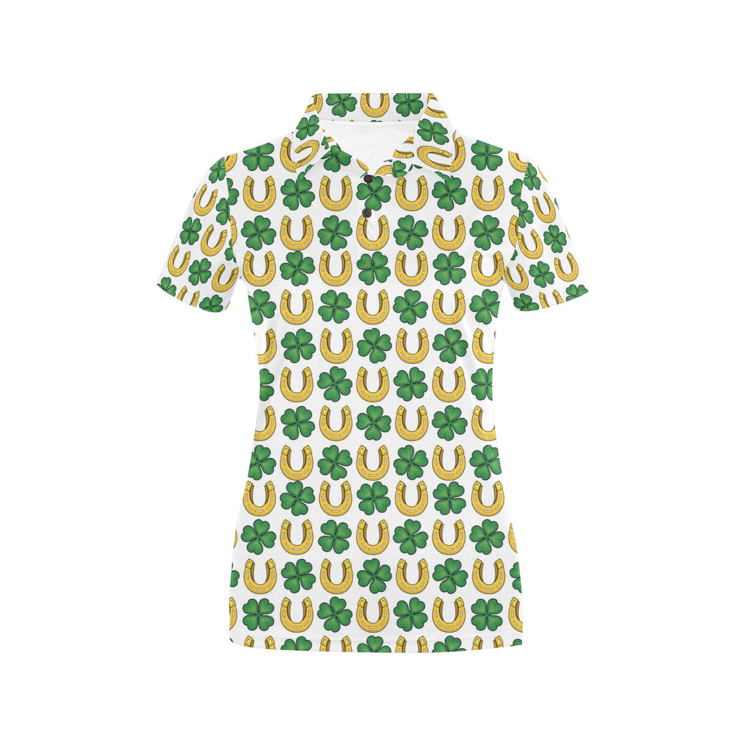 Horseshoes Pattern Print Design 04 Women's All Over Print Polo Shirt