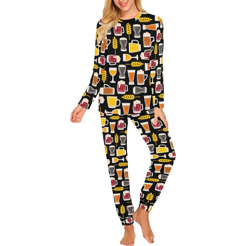 Beer type pattern Women's All Over Print Pajama Set
