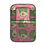 Avocado slices leaves pink back ground Car Seat Back Organizer