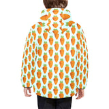 Carrot Pattern Print Design 03 Kids' Boys' Girls' Padded Hooded Jacket