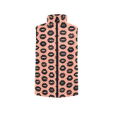 Lips Pattern Print Design 02 Women's Padded Vest