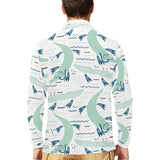 Crocodile diver pattern Men's Long Sleeve Polo Shirt