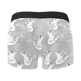 white swan gray background Men's All Over Print Boxer Briefs Men's Underwear