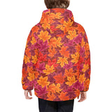 Autumn maple leaf pattern Kids' Boys' Girls' Padded Hooded Jacket