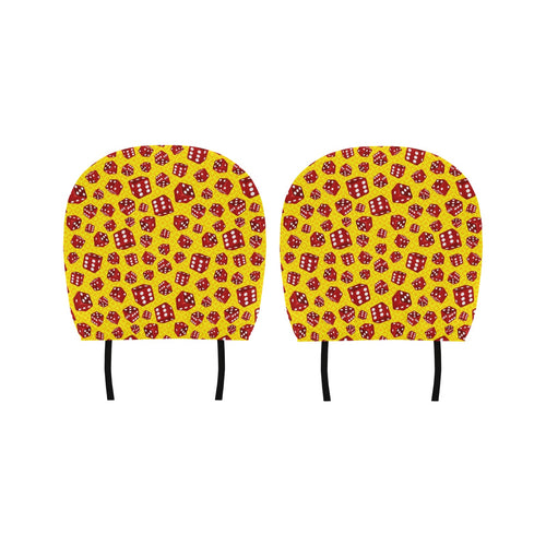 Dice Pattern Print Design 04 Car Headrest Cover