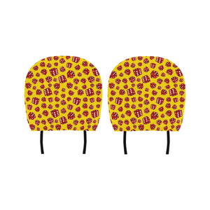 Dice Pattern Print Design 04 Car Headrest Cover