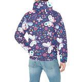 Colorful butterfly flower pattern.eps Men's Padded Hooded Jacket