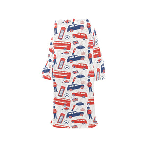 British Pattern Print Design 03 Blanket Robe with Sleeves