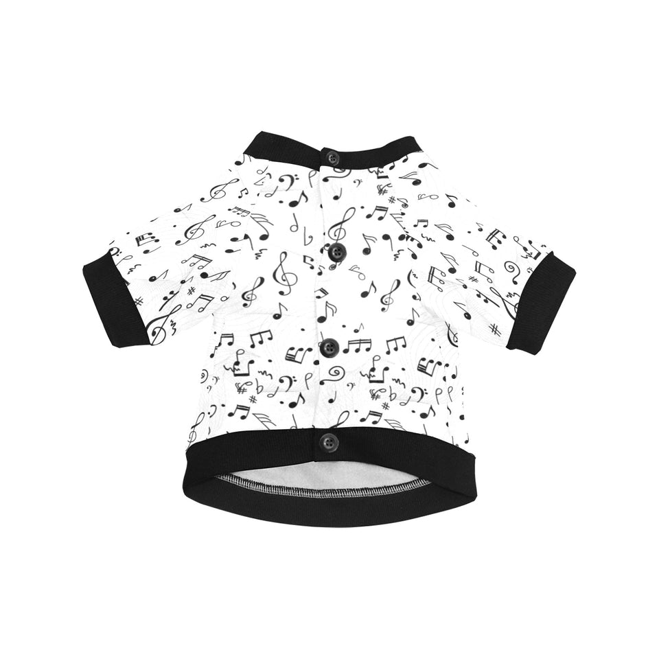 Music Notes Pattern Print Design 04 All Over Print Pet Dog Round Neck Fuzzy Shirt
